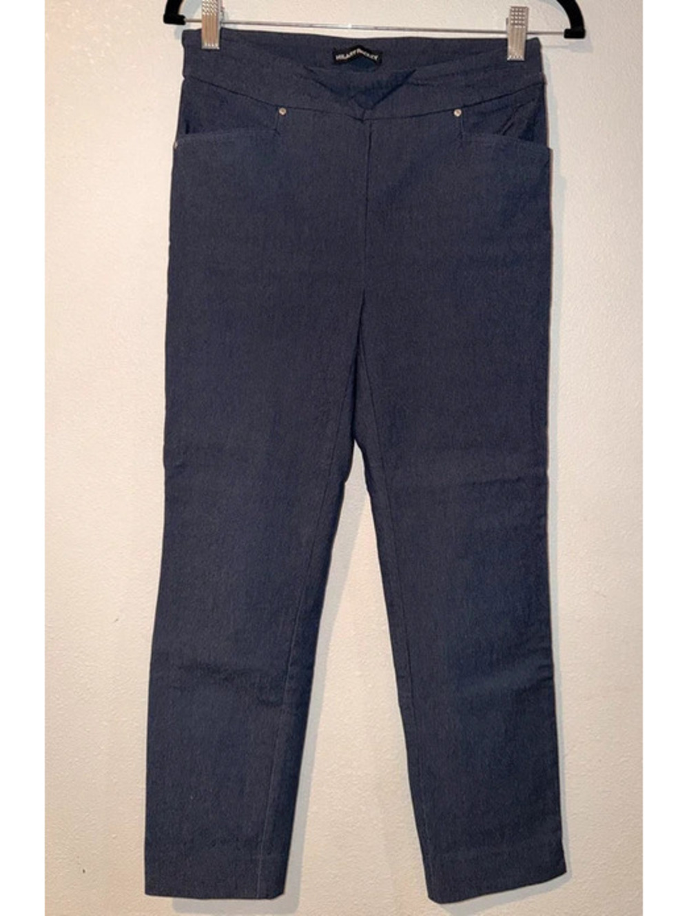 Hilary Radley Navy Blue Pull-On Slim Pants Size Small